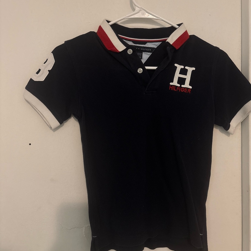 Tommy Hilfiger Kids Polo Shirt in Navy with Red and White Details